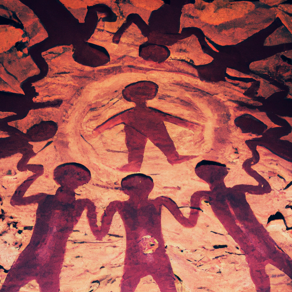 Cave painting depicting early ritual sex